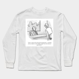 Classic Firefighter Business Cartoon Long Sleeve T-Shirt